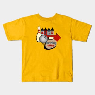 Retro Bowling Sign Kids T-Shirt